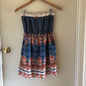 Strapless mini sun dress
